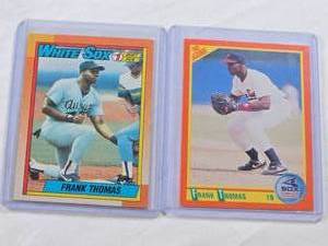 lot 290 image: Lot of 2 Frank Thomas Rookie Cards Including 1990 Score #86T & 1990 Topps #414