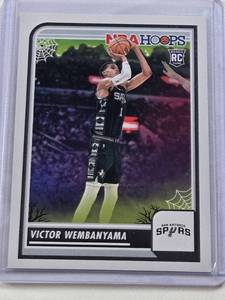 lot 292 image: Victor Wembanyama Rookie 2023-24 Panini NBA Hoops Haunted Hoops #108 - San Antonio Spurs Basketball Card
