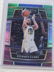 lot 293 image: Stephen Curry 2021-22 Panini Select Silver Holo Prizm #94 - Golden State Warriors Basketball Card