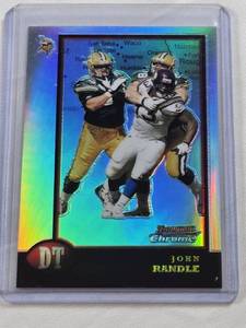 lot 319 image: John Randle 1998 Bowman Chrome Refractor #101 - Minnesota Vikings Football Card