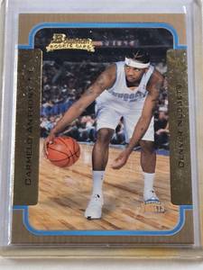 lot 325 image: Carmelo Anthony Rookie 2003 Bowman Gold #140 - Denver Nuggets Basketball Card
