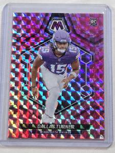 lot 332 image: Dallas Turner Rookie 2024 Panini Pink Mosaic #317 - Minnesota Vikings Football Card