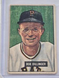 lot 333 image: Bob Dillinger 1951 Bowman #63 - Pittsburgh Pirates Vintage Baseball Card
