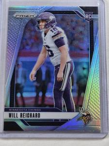 lot 334 image: Will Reichard Rookie 2024 Panini Prizm Silver Holo #396 - Minnesota Vikings Football Card