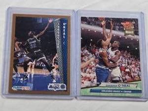 lot 339 image: Lot of 2 Shaquille ONeal Rookie Cards including Fleer 92-93 Rookie and Ultra Rookie.