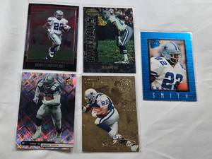 lot 348 image: Lot of 5 Emmitt Smith Premium Inserts - Dallas Cowboys Football Cards