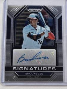 lot 360 image: Brooks Lee Rookie Auto 2023 Panini Prizm #SIG-BL - Minnesota Baseball Card