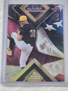 lot 363 image: Paul Skenes Rookie 2024 Wild Card AutoMania Refractor #AMASQ-PS and Numbered 3050 - Baseball Card