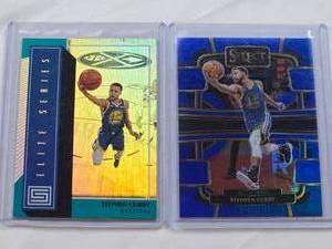 lot 369 image: Lot of 2 Stephen Curry Basketball Cards 2018-19 Panini Elite Series and 0223-24 Select Series