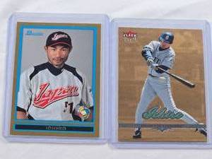 lot 379 image: Lot of 2 Ichiro Suzuki Baseball Cards Bowman Gold and Fleer Ultra Gold