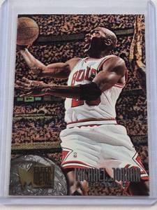 lot 385 image: Michael Jordan 1995 Fleer Metal #13 - Chicago Bulls Basketball Card