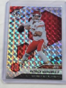 lot 387 image: Patrick Mahomes II 2021 Panini Silver Mosaic Prizm #221 - Kansas City Chiefs Football Card