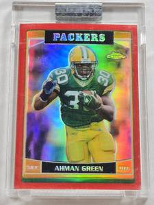 lot 389 image: Ahman Green 2006 Topps Chrome Red Refractor #165 and Numbered 132259 - Green Bay Packers Football Card