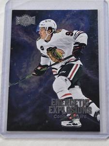 lot 393 image: Connor Bedard Rookie 2023-24 SkyBox Metal Energetic Explosions Insert EE-15 - Chicago Blackhawks Hockey Card