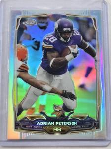 lot 400 image: Adrian Peterson 2014 Topps Chrome Refractor #89 - Minnesota Vikings Football Card