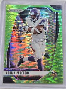 lot 402 image: Adrian Peterson 2024 Panini Prizm Green Prizm #191 - Minnesota Vikings Football Card