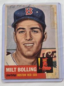 lot 418 image: Milt Bolling 1953 Topps #280 - Boston Red Sox Vintage Baseball Card
