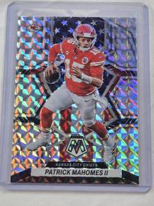 lot 419 image: Patrick Mahomes II 2022 Panini Mosaic Silver Prizm #256 - Kansas City Chiefs Football Card