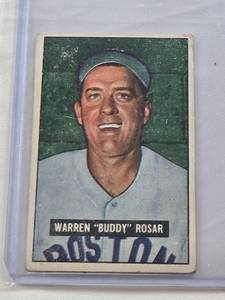 lot 430 image: Warren Buddy Rosar 1951 Bowman #236 - Boston Red Sox Vintage Baseball Card