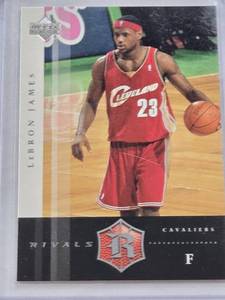 lot 436 image: LeBron James Rookie 2004 Upper Deck Rivals #7 - Cleveland Cavaliers Basketball Card
