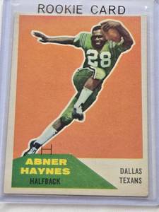 lot 439 image: Abner Haynes Rookie 1960 Fleer #73 - Dallas Texans Vintage Football Card