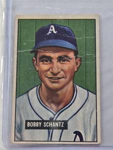 lot 446 image: Bobby Shantz 1951 Bowman #227 - Philadelphia Athletics Vintage Baseball Card