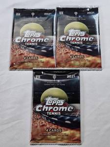 lot 452 image: Lot of 3 Unopened Packs of 2021 Topps Chrome Tennis Card Packs