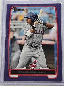 lot 465 image: Francisco Lindor Rookie 2012 Bowman Purple SP #BP3 - Cleveland Indians Baseball Card
