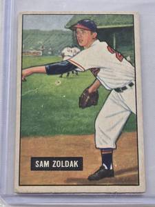lot 471 image: Sam Zoldak 1951 Bowman #114 - Philadelphia Athletics Vintage Baseball Card