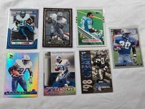 lot 475 image: Lot of 7 Barry Sanders Premium Insert Football Cards including Upper Deck Masterpieces and Topps Archives
