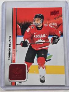 lot 479 image: Connor Bedard Rookie 2023 Upper Deck #8 - Team Canada Juniors Hockey Card