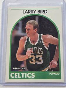 lot 482 image: Larry Bird 1989 NBA Hoops #150 - Boston Celtics Basketball Card