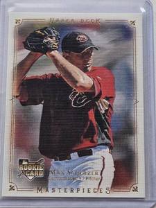 lot 485 image: Max Scherzer Rookie 2008 Upper Deck Masterpieces #5 - Arizona Diamondbacks Baseball Card