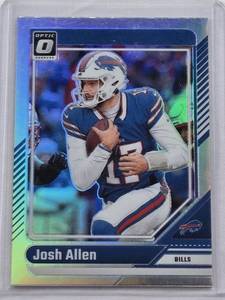 lot 486 image: Josh Allen 2024 Panini Donruss Optic Silver Holo Prizm #19 - Buffalo Bills Football Card