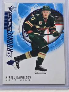 lot 498 image: Kirill Kaprizov Rookie 2020-21 Blue SP Authentic #129 - Minnesota Wild Hockey Card
