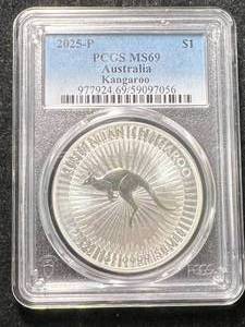 2025 AUSTRALIAN SILVER KANGAROO PCGS MS69