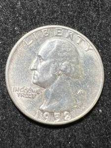 lot 08 image: 1958-D US WASHINGTON QUARTER