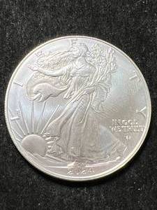 lot 18 image: 2024 AMERICAN SILVER EAGLE 1 TROY OZ .999 FINE SILVER