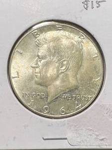 lot 44 image: 1964 US KENNEDY HALF DOLLAR
