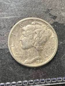 lot 45 image: 1943-D US MERCURY DIME