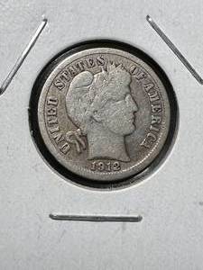 lot 49 image: 1912-S US BARBER DIME