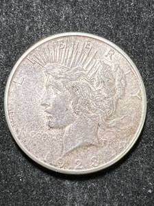 lot 50 image: 1923-S US PEACE SILVER DOLLAR