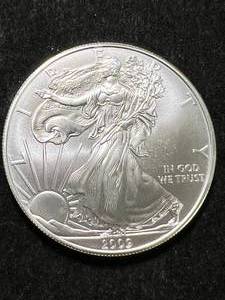 lot 70 image: 2009 AMERICAN SILVER EAGLE 1 TROY OZ .999 FINE SILVER