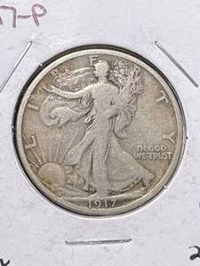 lot 71 image: 1917 US WALKING LIBERTY HALF DOLLAR
