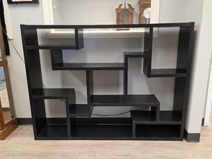 lot 2 image: Large Black Contemporary Display and Organizational Shelving - 62.5 x 47.25 x 11.5