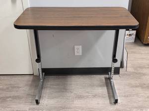 lot 6 image: Adjustable Height Desk with Laminate Top  36 x 31 x 20