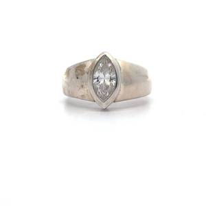 lot 70 image: Contemporary Cubic Zirconia Solitaire Bezel Ring