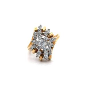 lot 11A image: 0.75 Carat Natural Diamond Waterfall Cluster Ring in 14k Yellow Gold