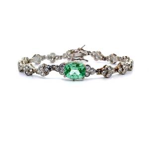 lot 45 image: Estate Suzanne Somers Collection Aqua Tourmaline & Natural Diamond Bracelet