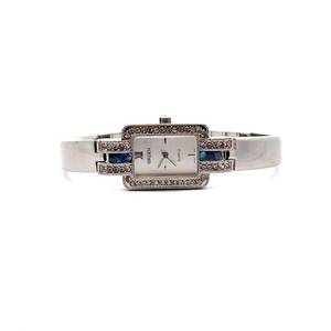 lot 43 image: Gruen Ladies Quartz Watch  Silver-Tone with Crystal Accents  With Original Box